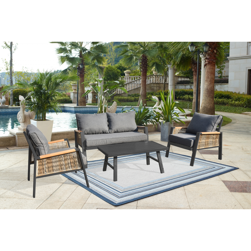 set da giardino Malibu in rattan - 4 pezzi