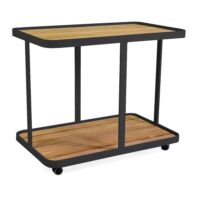 Carrello alluminio honolulu antracite top legno teak cm 93x53h77