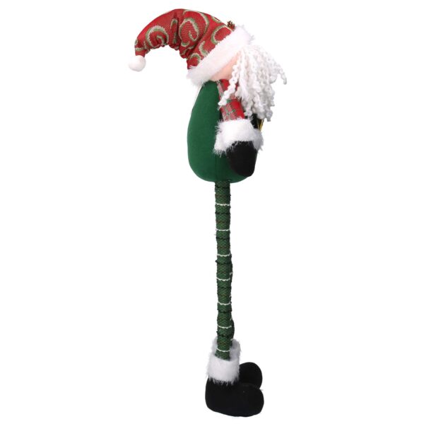 Babbo natale tessuto verde rosso con gambe telescopiche cm 25x11h55/75