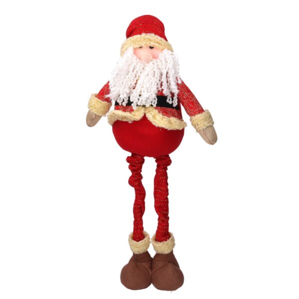 Babbo natale tessuto rosso con gambe telescopiche cm 32x12h58/88