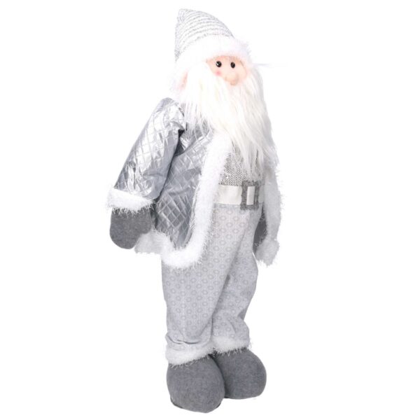 Babbo natale tessuto bianco grigio cm 37X15h67