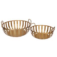 Cesta metallo 1-2 oro tondo cm 42,5x41h19,5