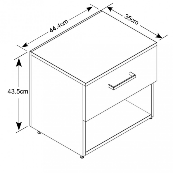 COMODINO NIGHTSTAND BIANCO E BIANCO - immagine 3