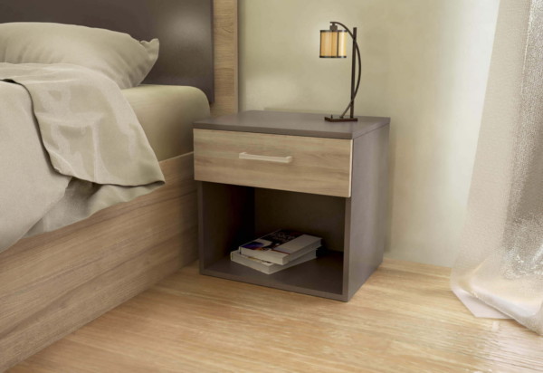 COMODINO NIGHTSTAND GRIGIO E OLMO - immagine 2