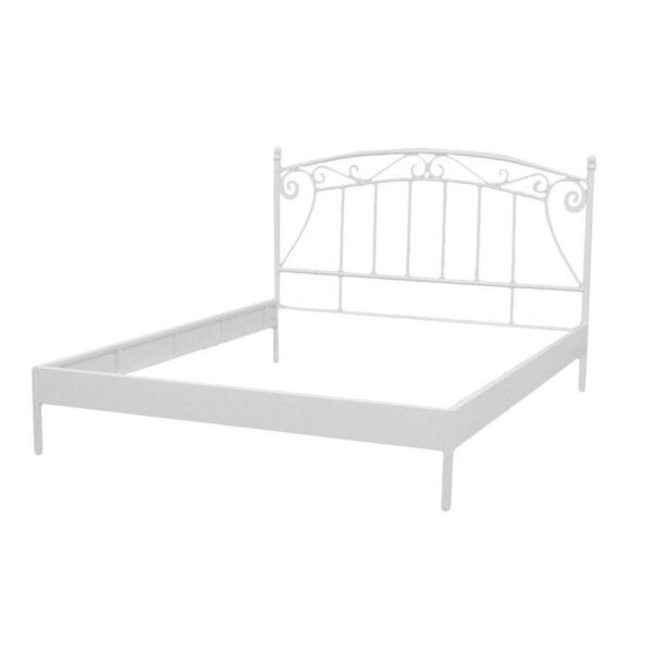 Letto viareggio classico bianco metallo singolo cm90x200