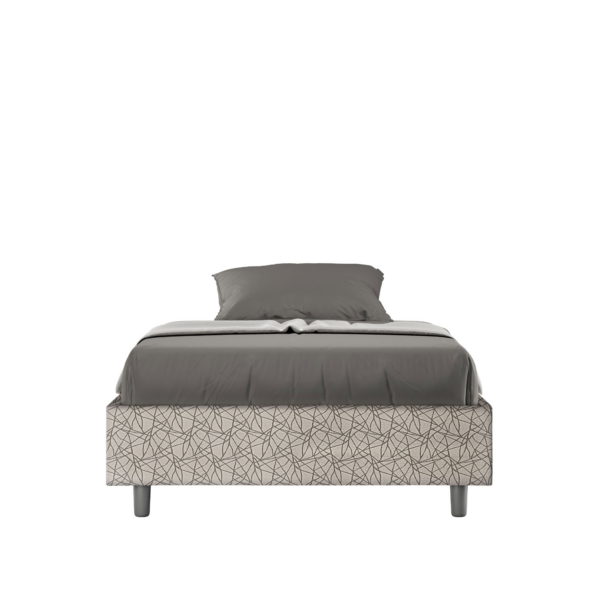 Letto Sommier imbottito 1 piazza e mezza 120x190 cm tessuto Era Azelia