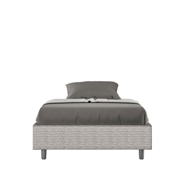 Letto Sommier imbottito 1 piazza e mezza 120x190 cm tessuto Aragona Azelia