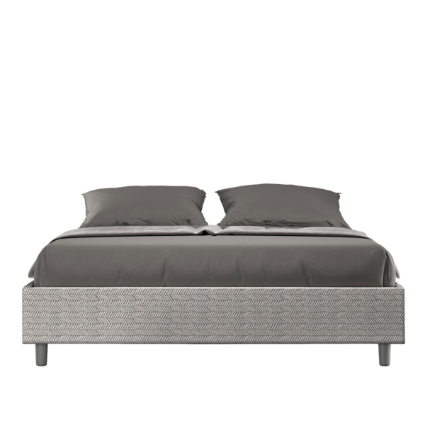 Letto Sommier imbottito Matrimoniale 160x190 cm tessuto Aragona Azelia