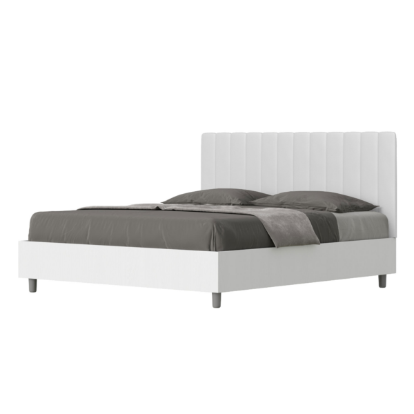 Letto Matrimoniale 160x190 cm struttura bianco frassino testata Kaia