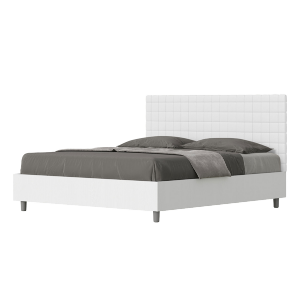 Letto Matrimoniale 160x190 cm struttura bianco frassino testata Burmy