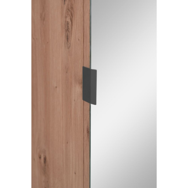 Mobile ingresso Medan 42A cannettato con specchio e 4 ripiani interni colore quercia e antracite - immagine 14